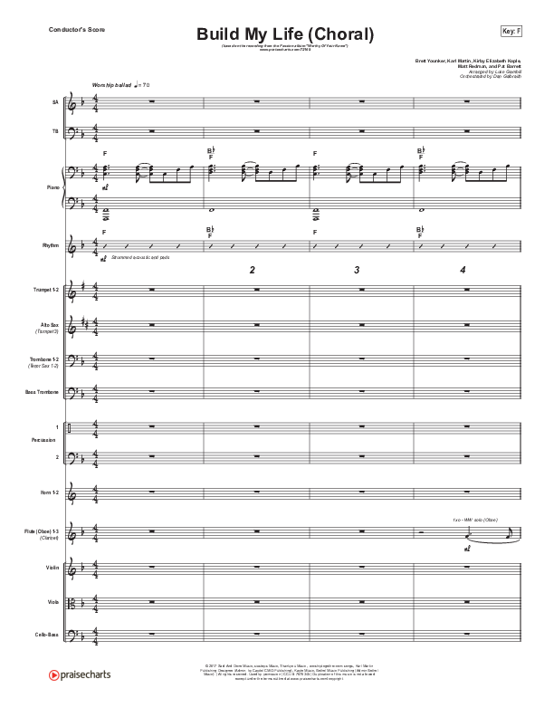 Build My Life (Choral Anthem SATB) Orchestration (Passion / Brett Younker / Arr. Luke Gambill)