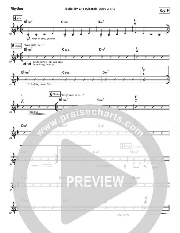 Build My Life (Choral Anthem SATB) Rhythm Chart (Passion / Brett Younker / Arr. Luke Gambill)