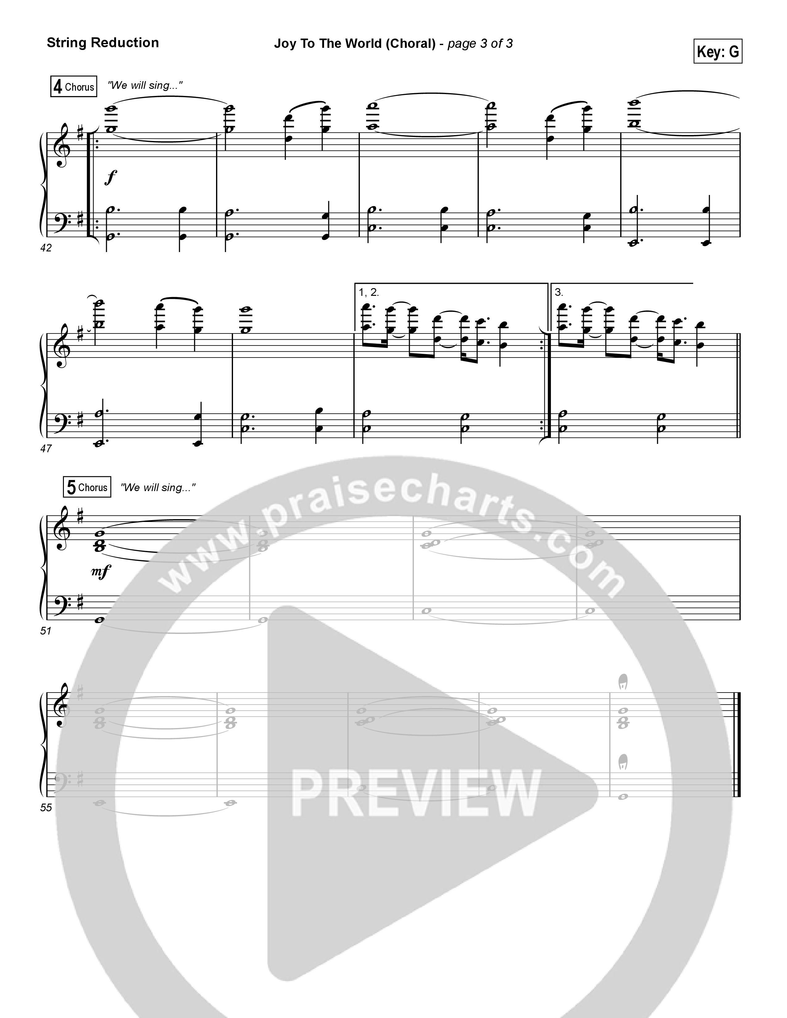 Joy To The World (Choral Anthem SATB) String Pack (Hillsong Worship / Arr. Luke Gambill)