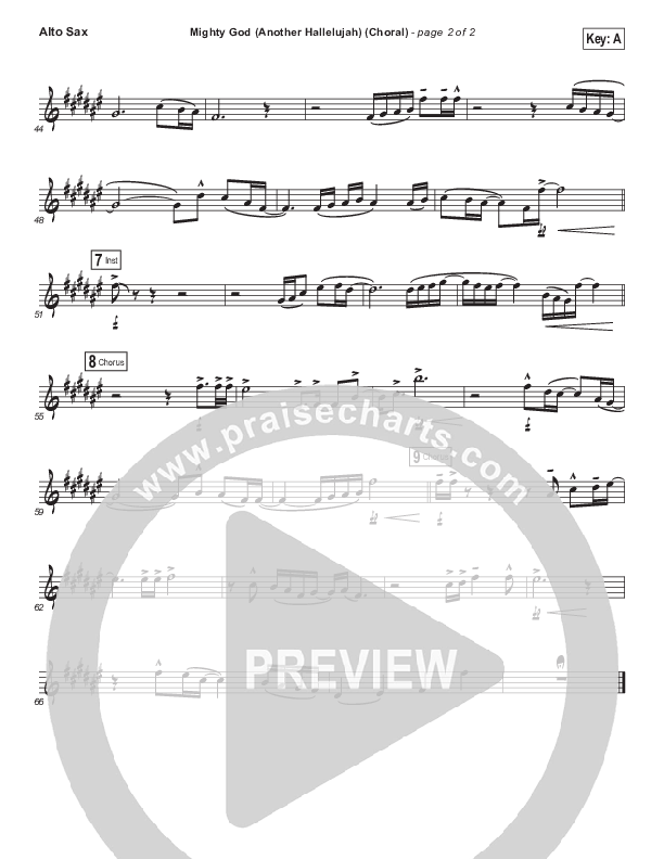 Mighty God (Another Hallelujah) (Choral Anthem SATB) Alto Sax (Elevation Worship / Arr. Luke Gambill)