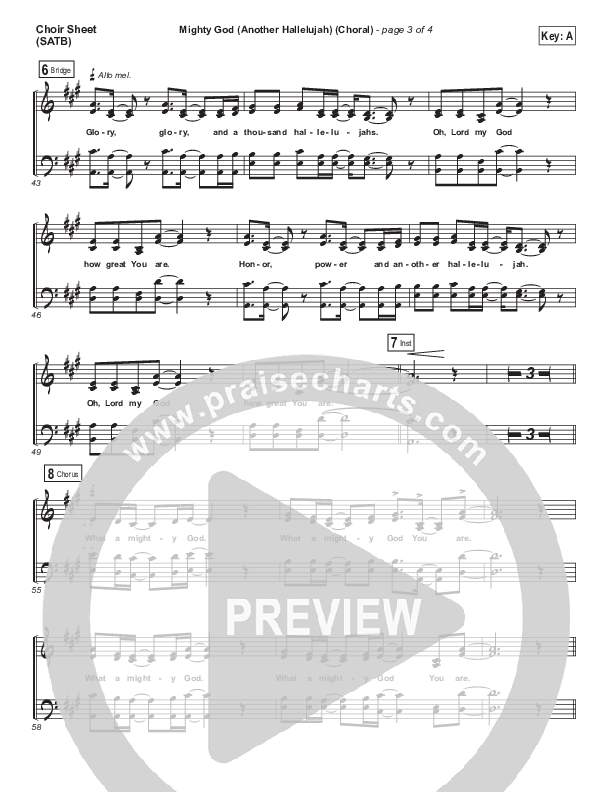 Mighty God (Another Hallelujah) (Choral Anthem SATB) Choir Sheet (SATB) (Elevation Worship / Arr. Luke Gambill)