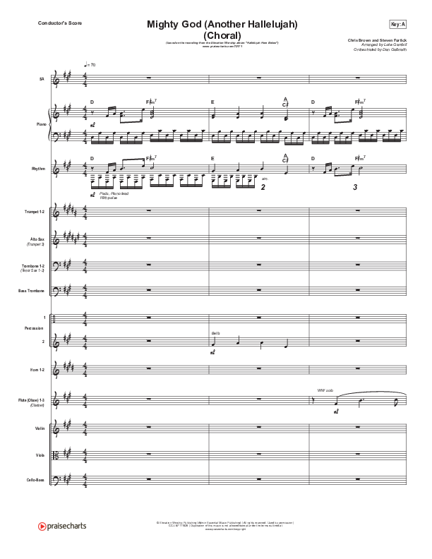 Mighty God (Another Hallelujah) (Choral Anthem SATB) Orchestration (Elevation Worship / Arr. Luke Gambill)