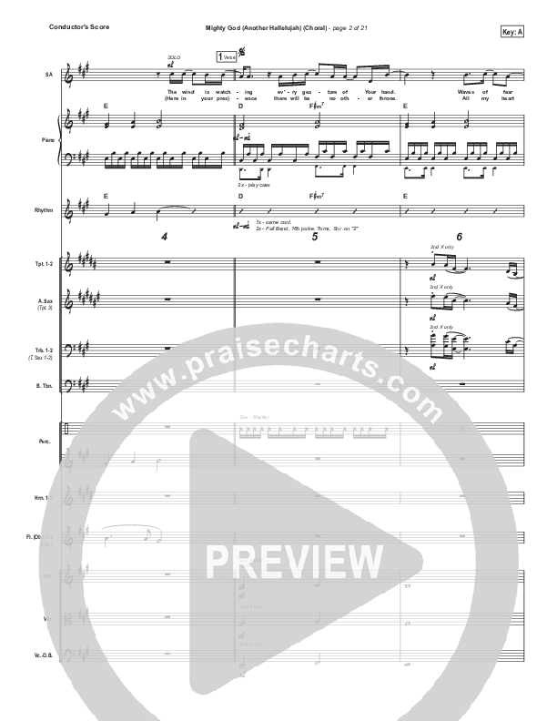 Mighty God (Another Hallelujah) (Choral Anthem SATB) Conductor's Score (Elevation Worship / Arr. Luke Gambill)