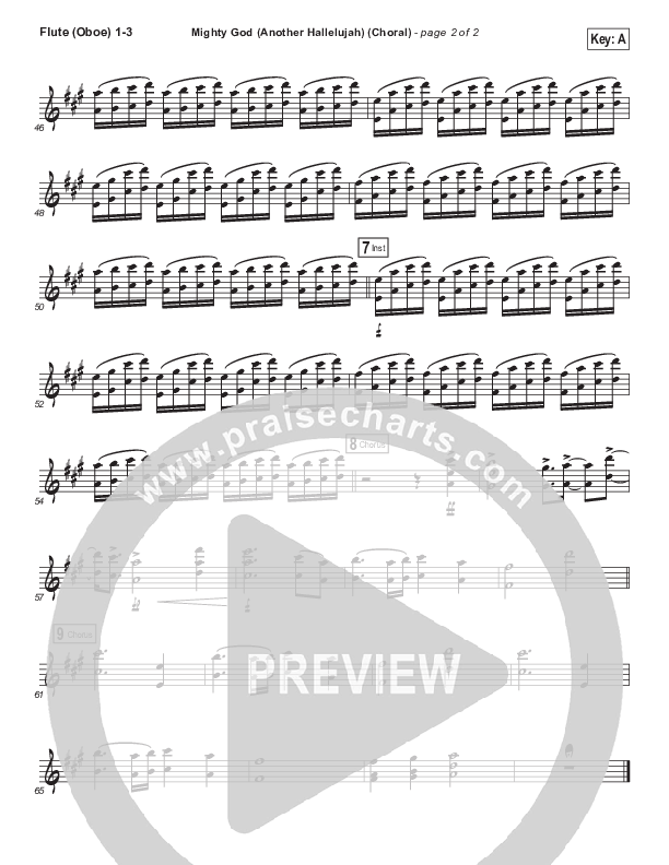 Mighty God (Another Hallelujah) (Choral Anthem SATB) Flute/Oboe 1/2/3 (Elevation Worship / Arr. Luke Gambill)