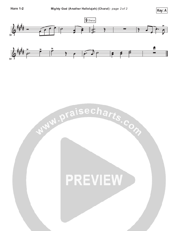 Mighty God (Another Hallelujah) (Choral Anthem SATB) French Horn 1/2 (Elevation Worship / Arr. Luke Gambill)