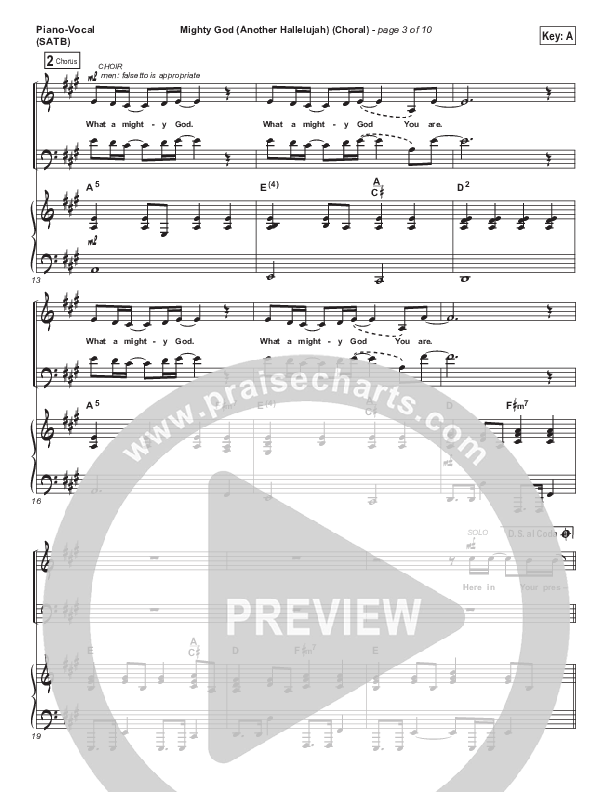 Mighty God (Another Hallelujah) (Choral Anthem SATB) Piano/Vocal Pack (Elevation Worship / Arr. Luke Gambill)