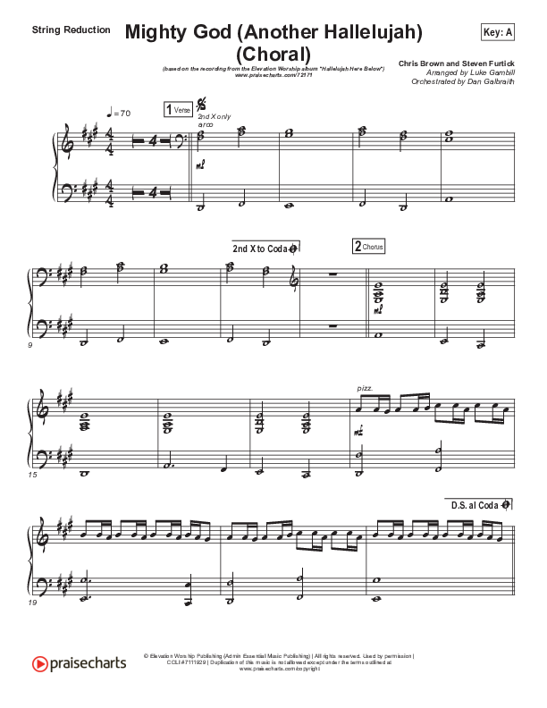 Mighty God (Another Hallelujah) (Choral Anthem SATB) String Pack (Elevation Worship / Arr. Luke Gambill)