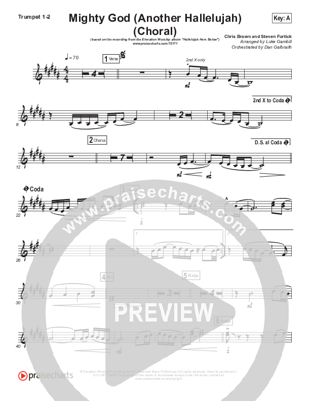 Mighty God (Another Hallelujah) (Choral Anthem SATB) Brass Pack (Elevation Worship / Arr. Luke Gambill)