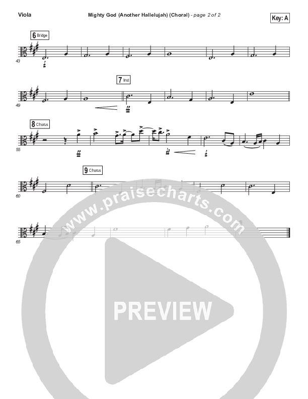 Mighty God (Another Hallelujah) (Choral Anthem SATB) Viola (Elevation Worship / Arr. Luke Gambill)