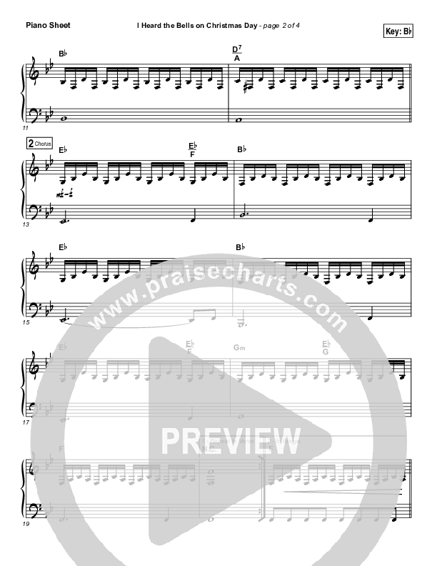 I Heard The Bells On Christmas Day (Choral Anthem SATB) Piano Sheet (Casting Crowns / Arr. Luke Gambill)