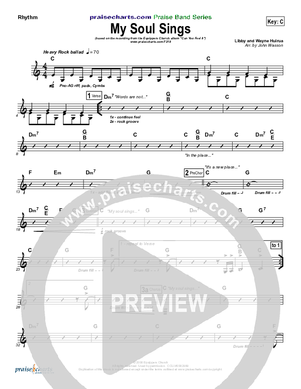My Soul Sings Rhythm Chart (Equippers Church)