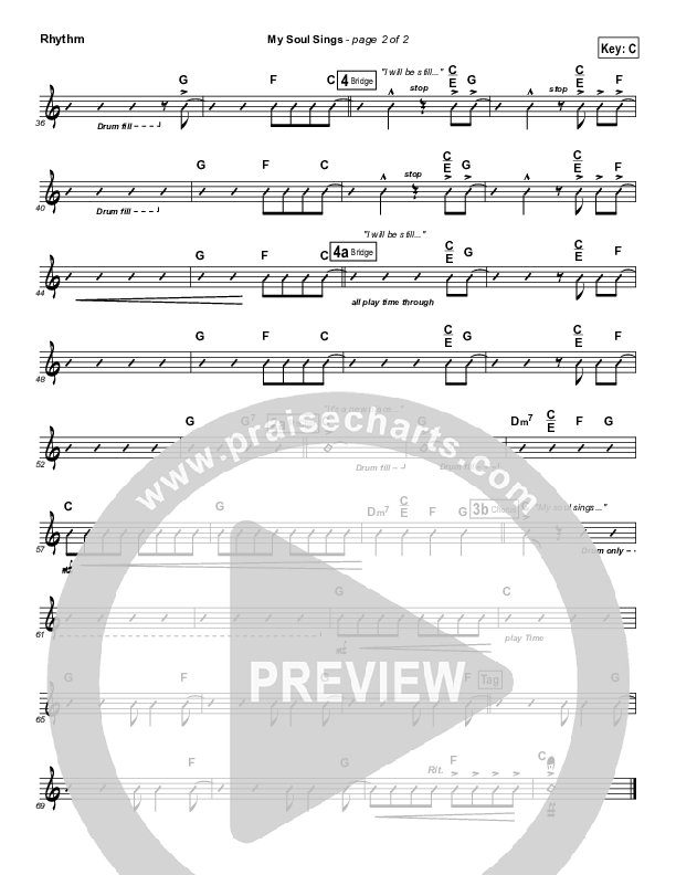 My Soul Sings Rhythm Chart (Equippers Church)