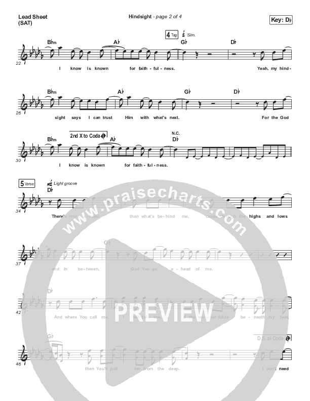 Hindsight Lead (SAT) (Hillsong Young & Free)