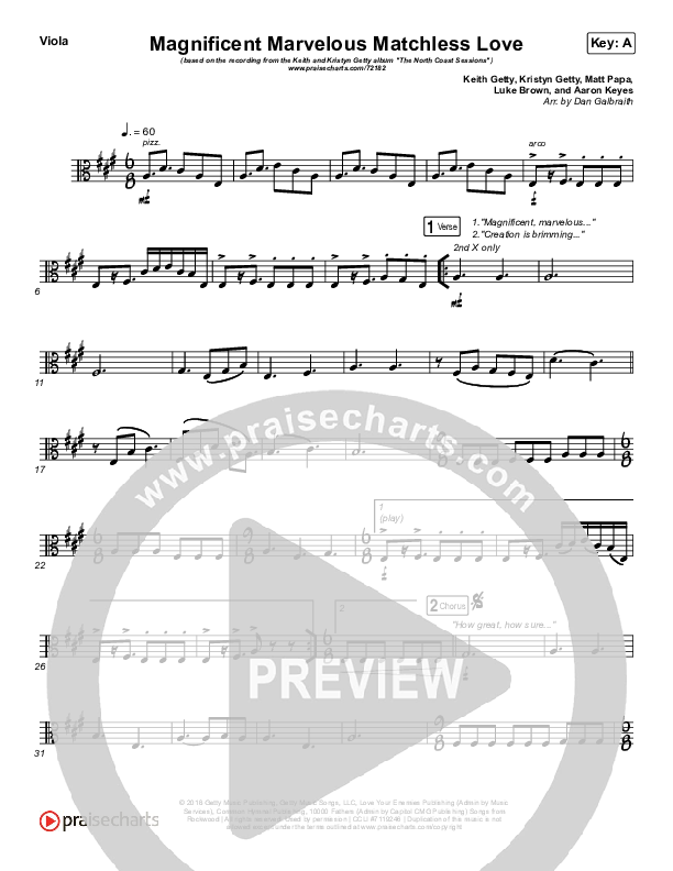 Magnificent Marvelous Matchless Love Viola (Keith & Kristyn Getty)