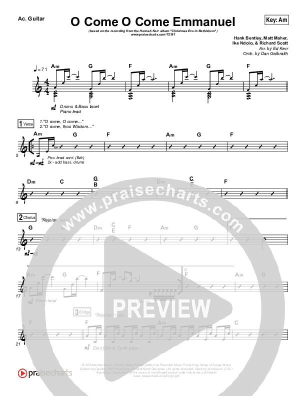 O Come O Come Emmanuel Acoustic Guitar (Hannah Kerr)