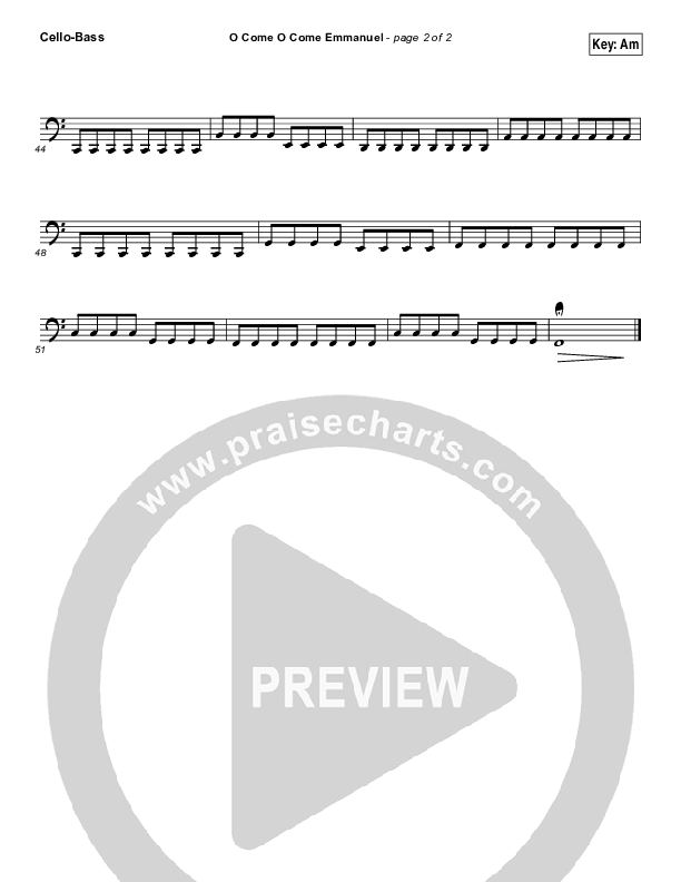 O Come O Come Emmanuel Cello/Bass (Hannah Kerr)