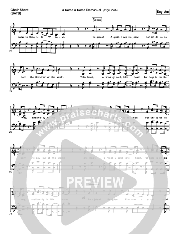 O Come O Come Emmanuel Choir Sheet (SATB) (Hannah Kerr)