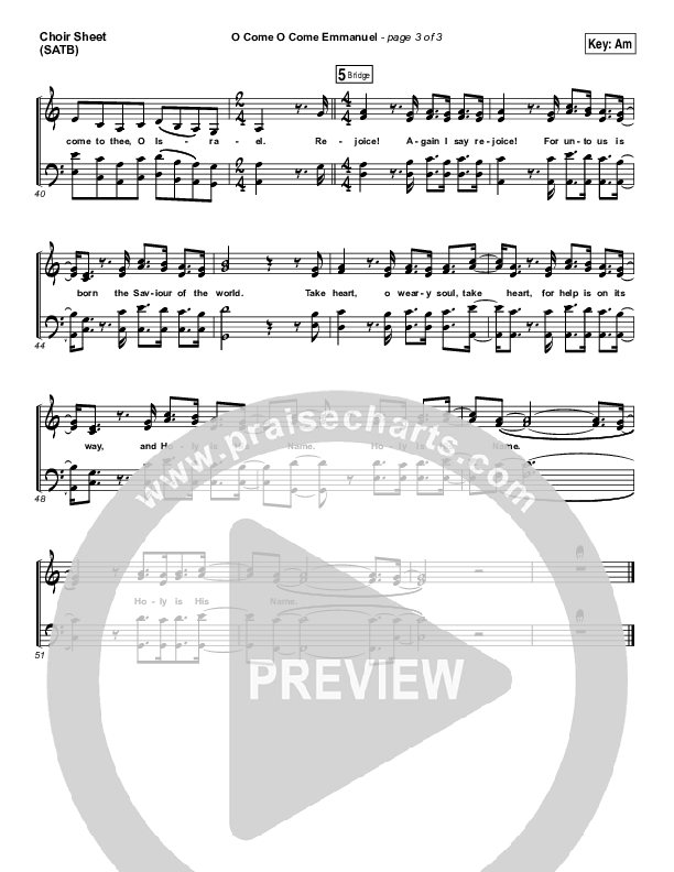 O Come O Come Emmanuel Choir Sheet (SATB) (Hannah Kerr)