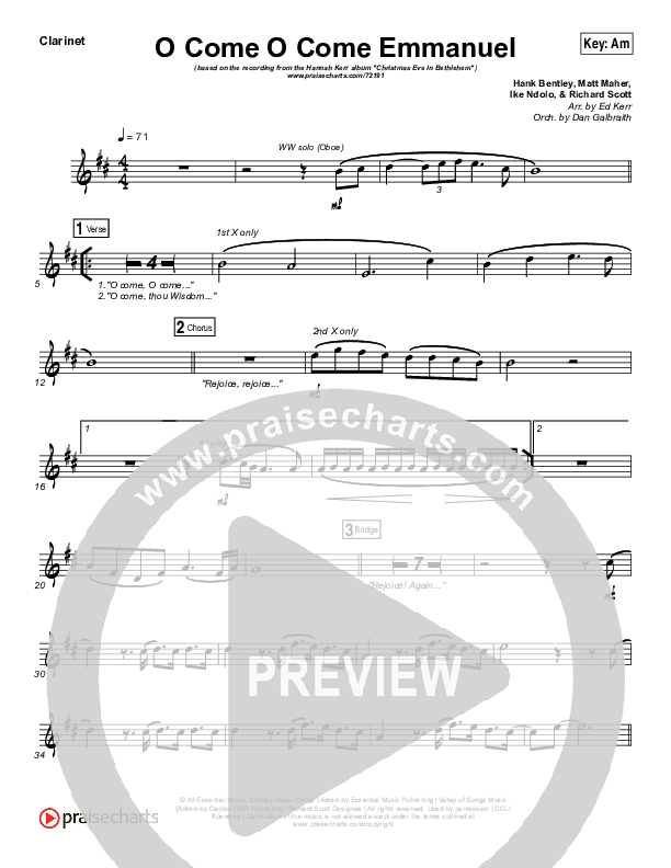 O Come O Come Emmanuel Wind Pack (Hannah Kerr)