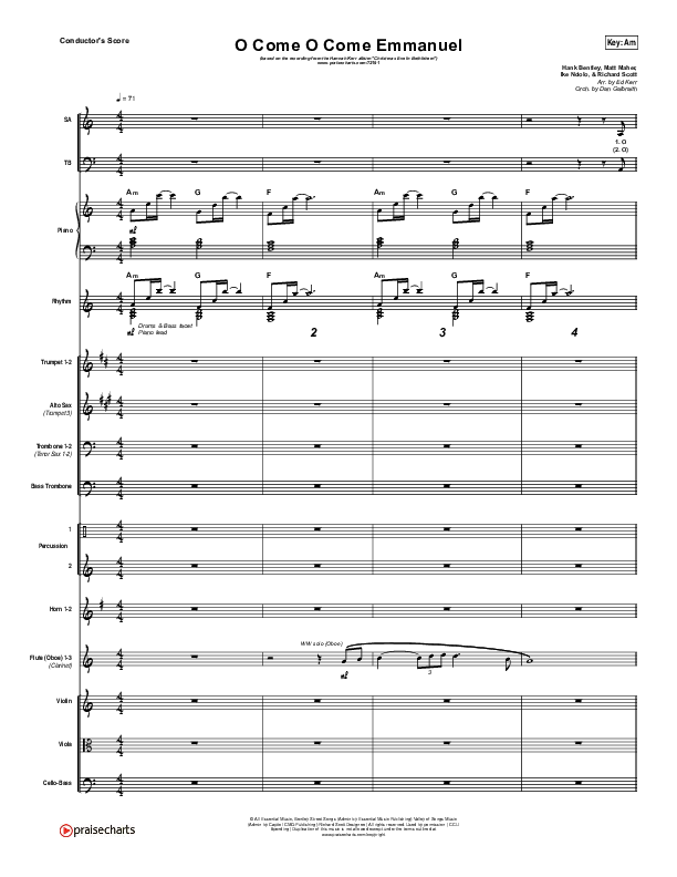 O Come O Come Emmanuel Conductor's Score (Hannah Kerr)