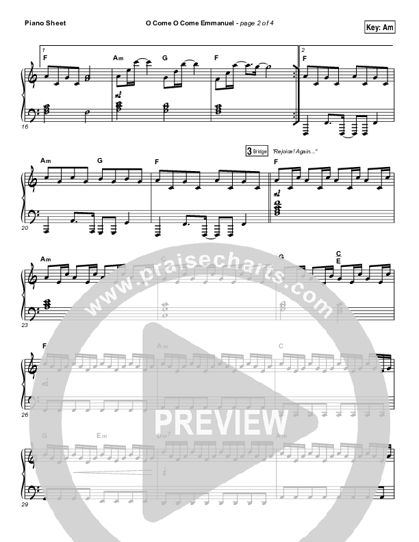 O Come O Come Emmanuel Piano Sheet (Hannah Kerr)