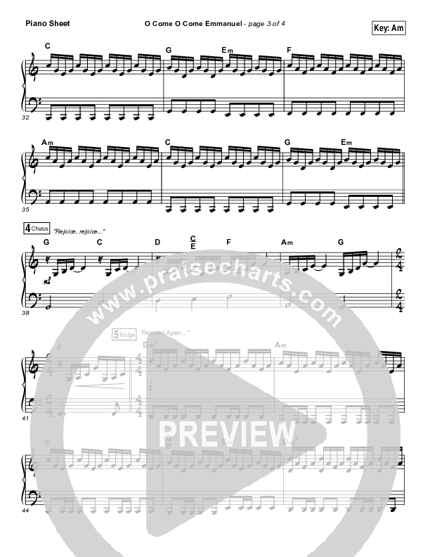 O Come O Come Emmanuel Piano Sheet (Hannah Kerr)