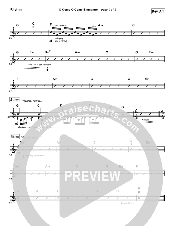 O Come O Come Emmanuel Rhythm Chart (Hannah Kerr)