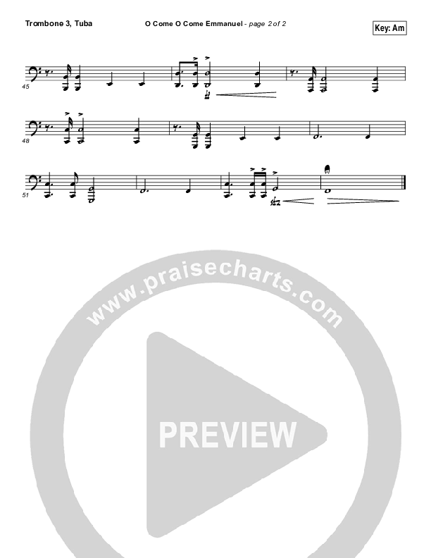 O Come O Come Emmanuel Trombone 3/Tuba (Hannah Kerr)