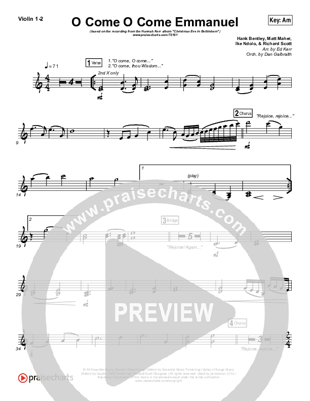 O Come O Come Emmanuel Violin 1/2 (Hannah Kerr)