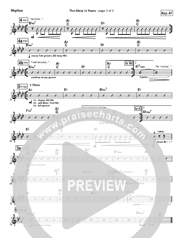 The Glory is Yours Rhythm Chart (Equippers Church)