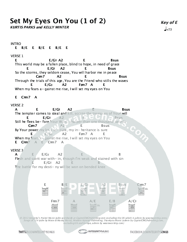 Set My Eyes On You Chords & Lyrics (Kurtis Parks)