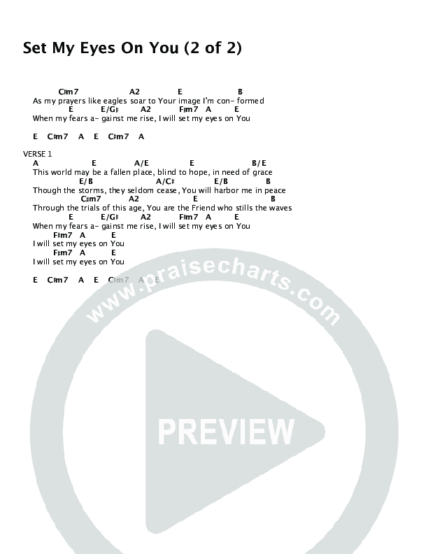 Set My Eyes On You Chords & Lyrics (Kurtis Parks)