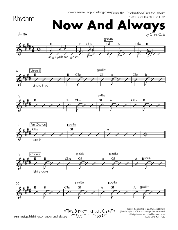 Now And Always Rhythm Chart (Celebration Creative)