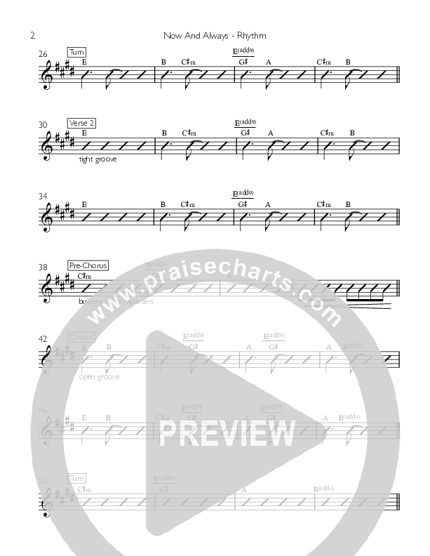 Now And Always Rhythm Chart (Celebration Creative)