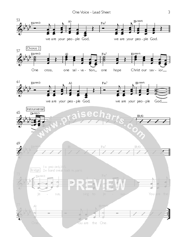 One Voice Lead Sheet (Celebration Creative)