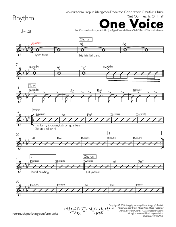 One Voice Rhythm Chart (Celebration Creative)