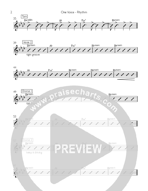 One Voice Rhythm Chart (Celebration Creative)