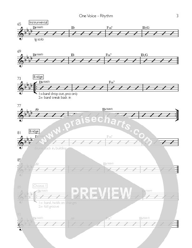 One Voice Rhythm Chart (Celebration Creative)