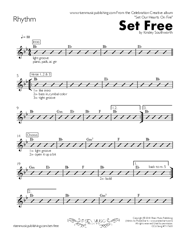 Set Free Rhythm Chart (Celebration Creative)