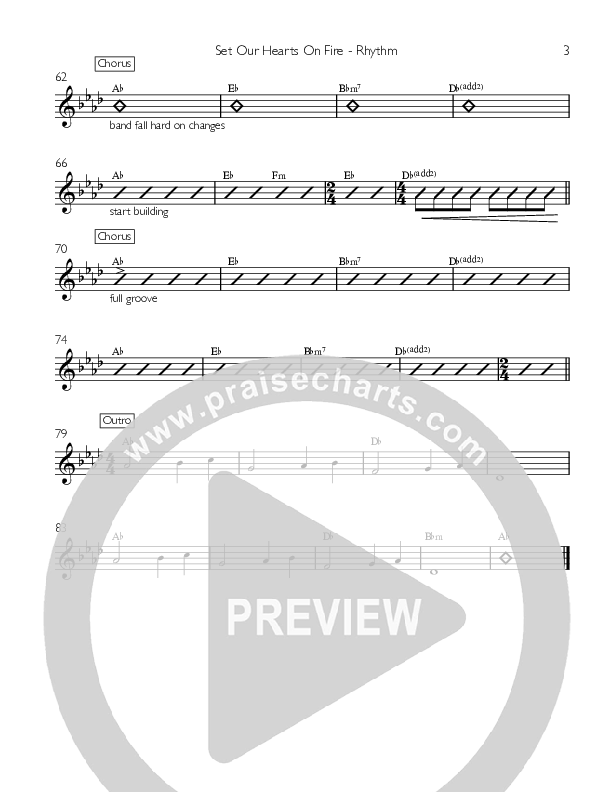 Set Our Hearts On Fire Rhythm Chart (Celebration Creative)