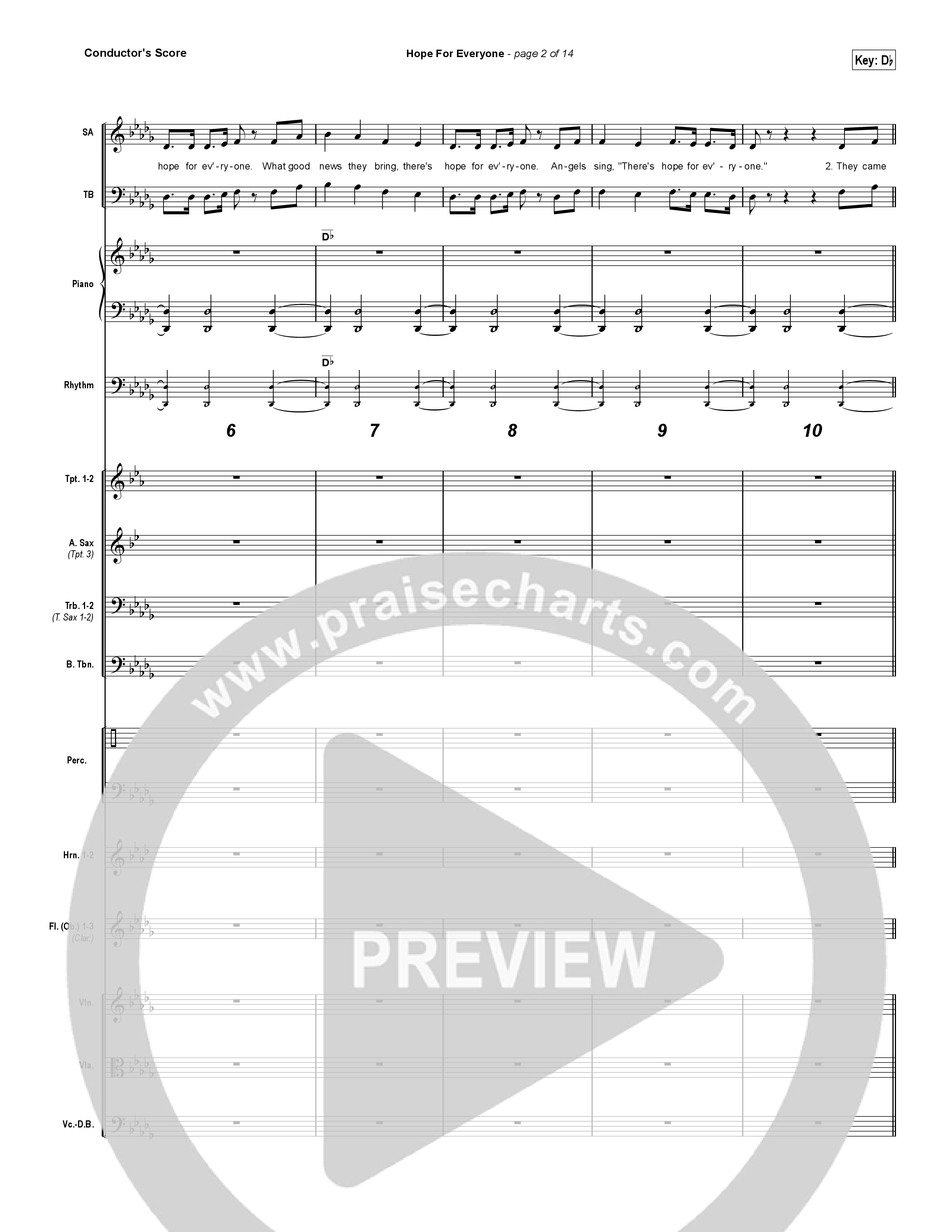 Hope For Everyone (Choral Anthem SATB) Conductor's Score (Matt Maher / Arr. Luke Gambill)