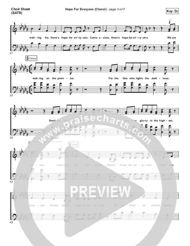 Hope For Everyone (Choral Anthem SATB) Choir Sheet (SATB) (Matt Maher / Arr. Luke Gambill)