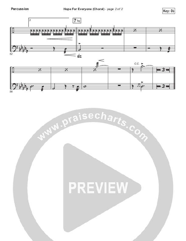 Hope For Everyone (Choral Anthem SATB) Percussion (Matt Maher / Arr. Luke Gambill)