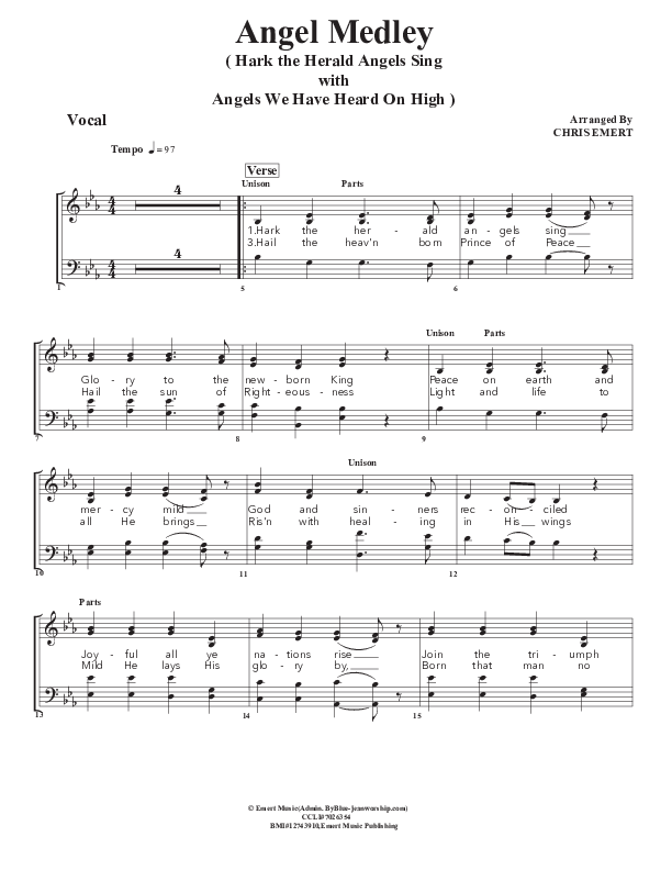 Angels Medley Choir Sheet (SATB) (Chris Emert)