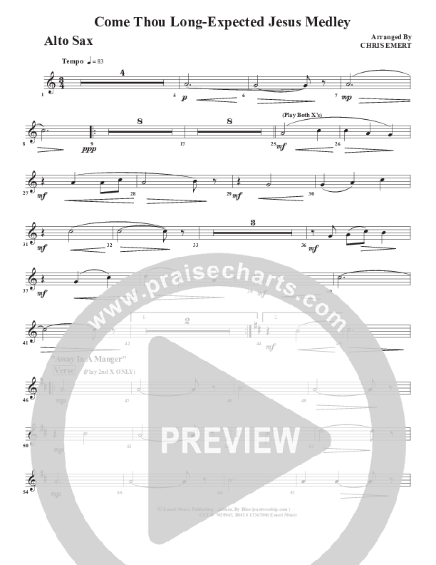 Come Thou Long Expected Jesus Alto Sax (Chris Emert)