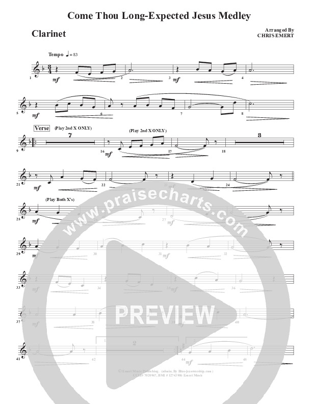 Come Thou Long Expected Jesus Clarinet (Chris Emert)