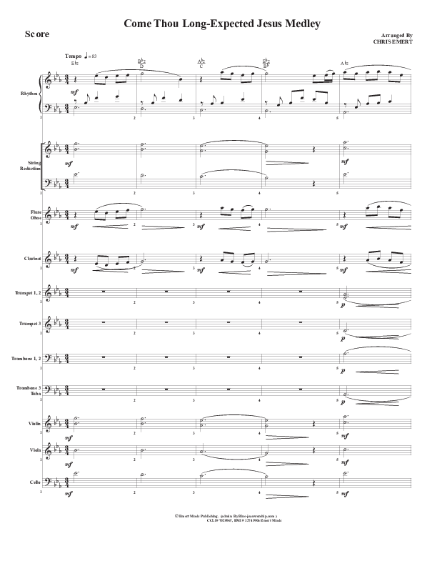 Come Thou Long Expected Jesus Orchestration (Chris Emert)