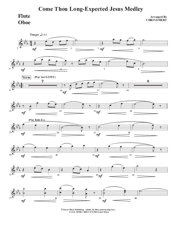 Come Thou Long Expected Jesus Flute/Oboe (Chris Emert)
