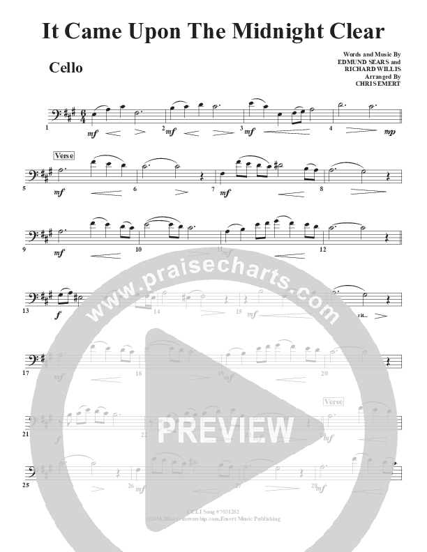 It Came Upon A Midnight Clear Cello (Chris Emert)