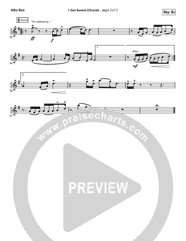I Got Saved (Choral Anthem SATB) Alto Sax (Selah / Arr. Luke Gambill)